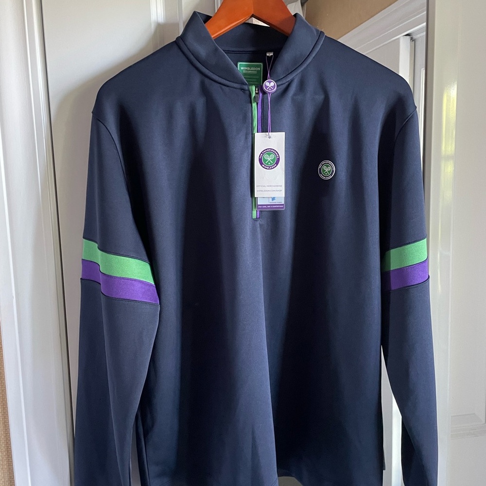 Official Wimbledon Men’s Size Large Performance Fabric 1/4-Zip Training Top NWT